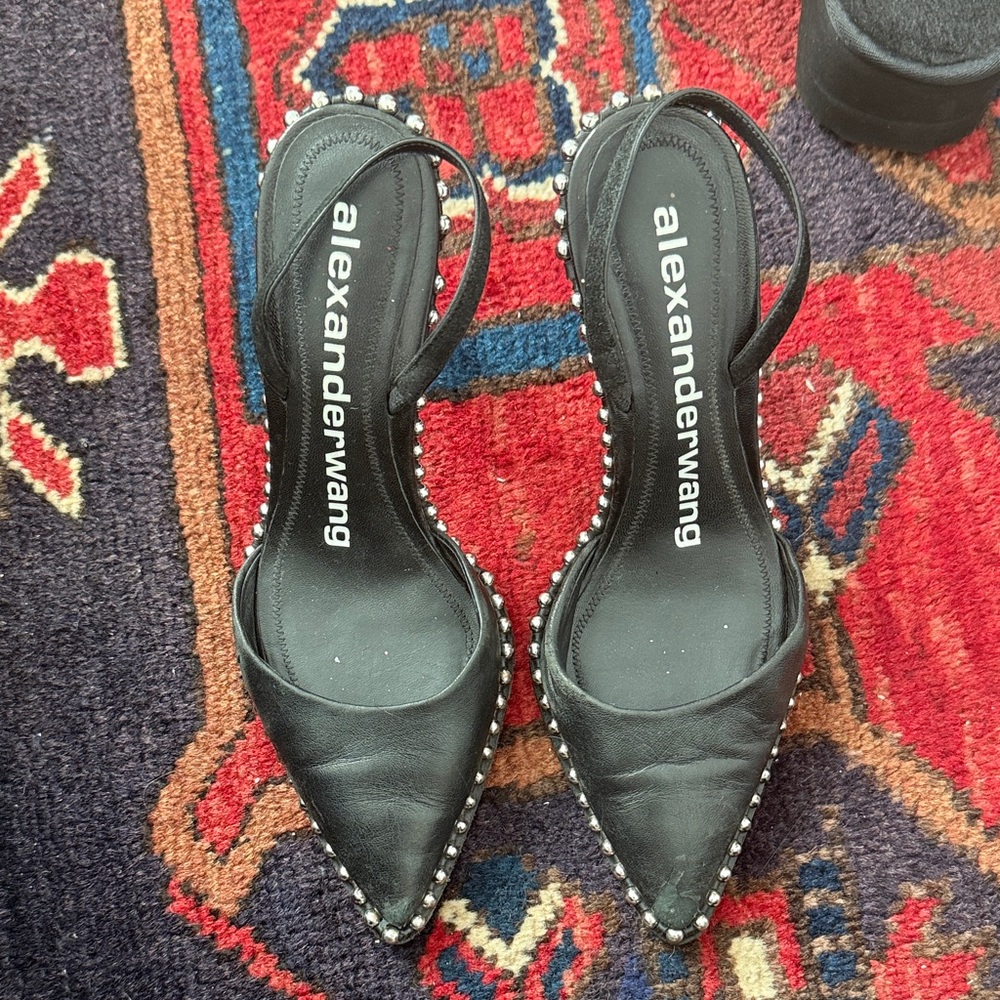Alexander Wang Black Heels with Silver Accents
